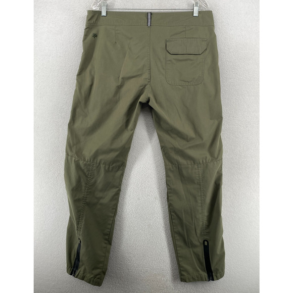 LAIRD Pants Mens 34 Performance Hiking Ankle Zip Drawstring Cotton Blend Green - Picture 2 of 16